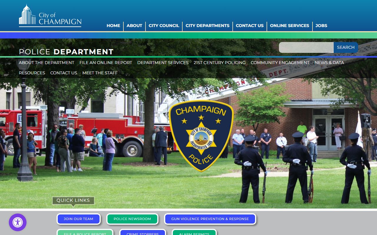 Champaign Police Department website for recent bookings information