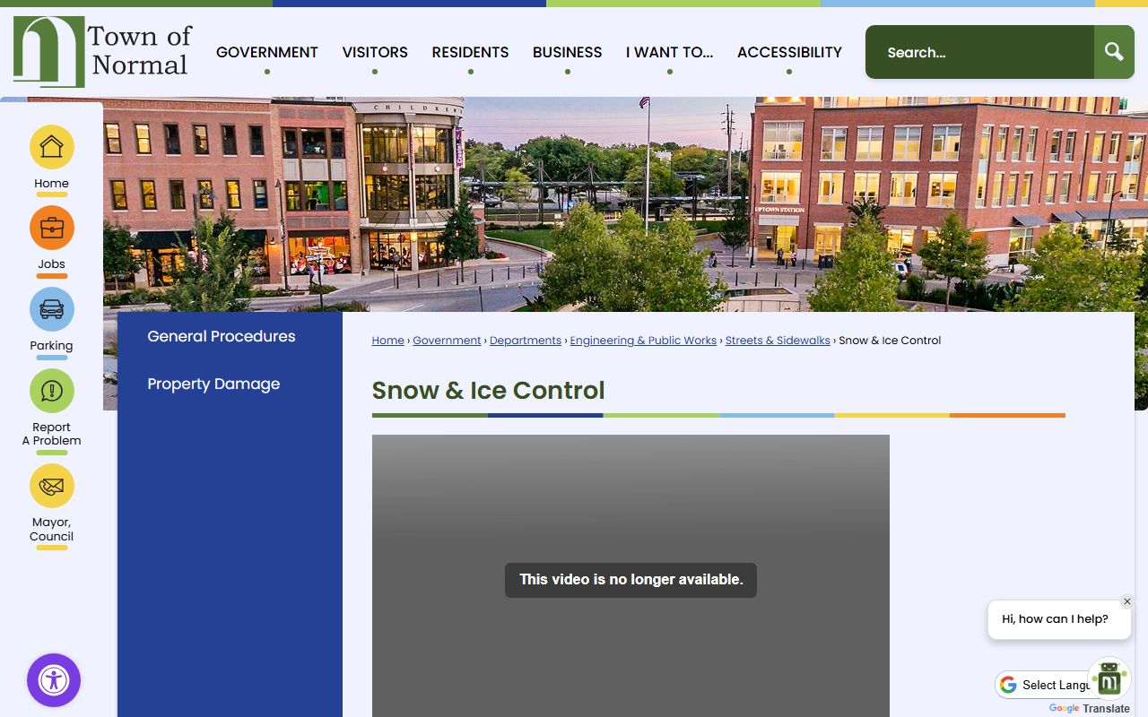 Normal Police Department website for recent bookings and daily log access
