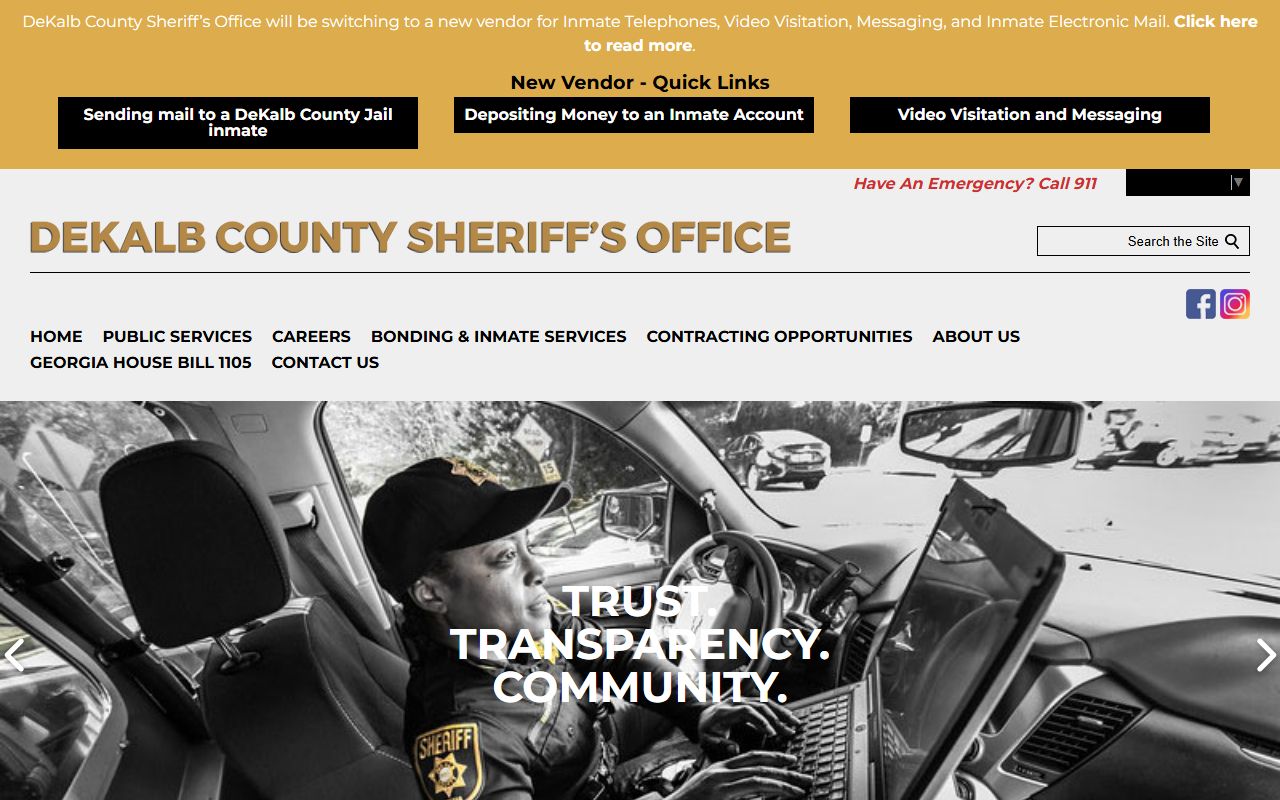 DeKalb County Sheriff website for recent bookings information
