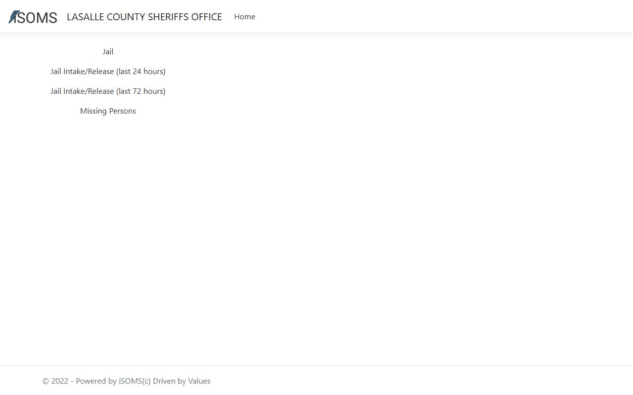 LaSalle County ISOMS portal for searching recent bookings and inmate records